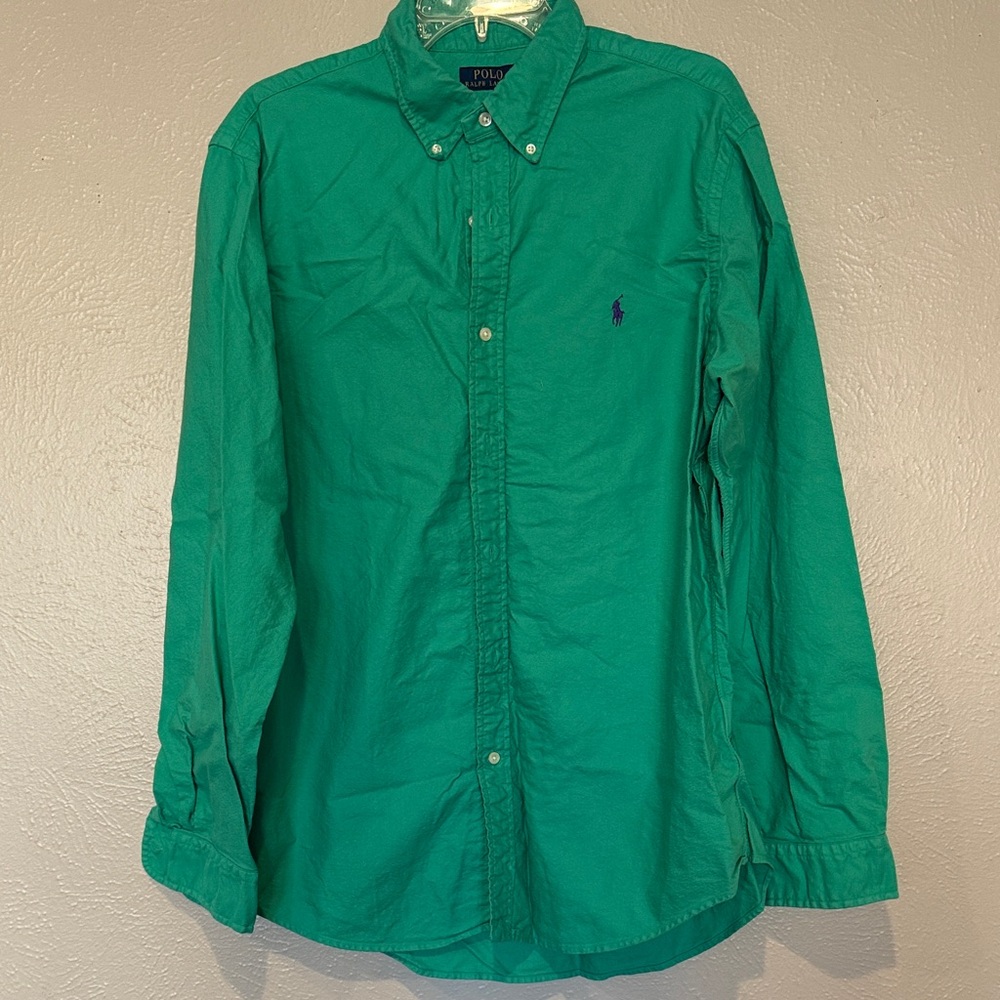 Polo by Ralph Lauren Men's Vibrant Green Button-Down Shirt